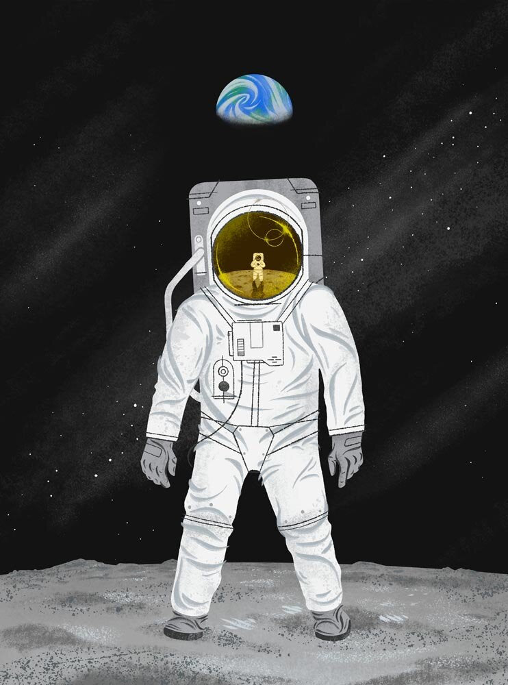 Lost on the Moon Art Print